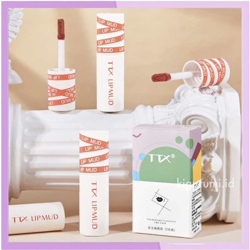 TTX Lip Mud Cream Matte Lipstick Waterproof/Tahan Lama Lip Tint Long Lasting Lip &amp; Cheek Clay XX005