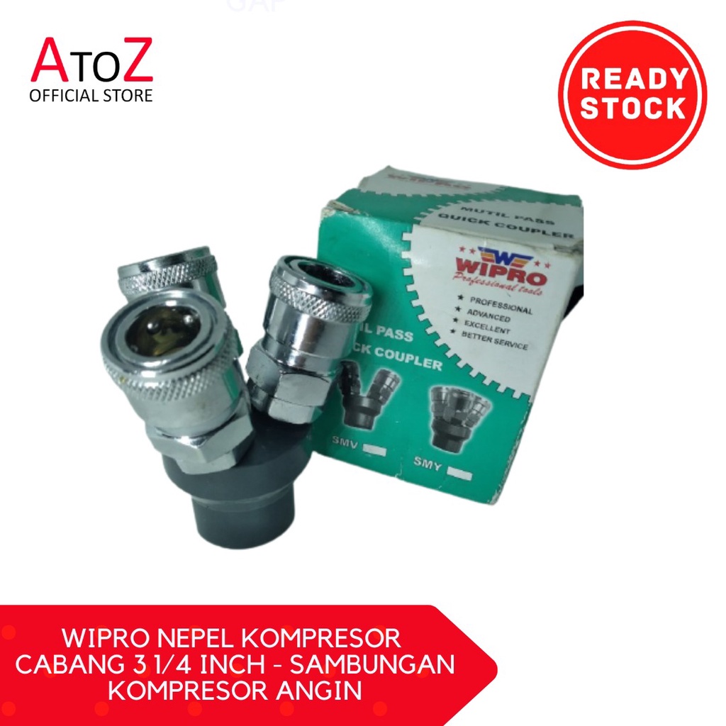 WIPRO NEPEL KOMPRESOR CABANG 3 1/4 INCH - SAMBUNGAN SELANG KOMPRESOR ANGIN NEPEL SELANG