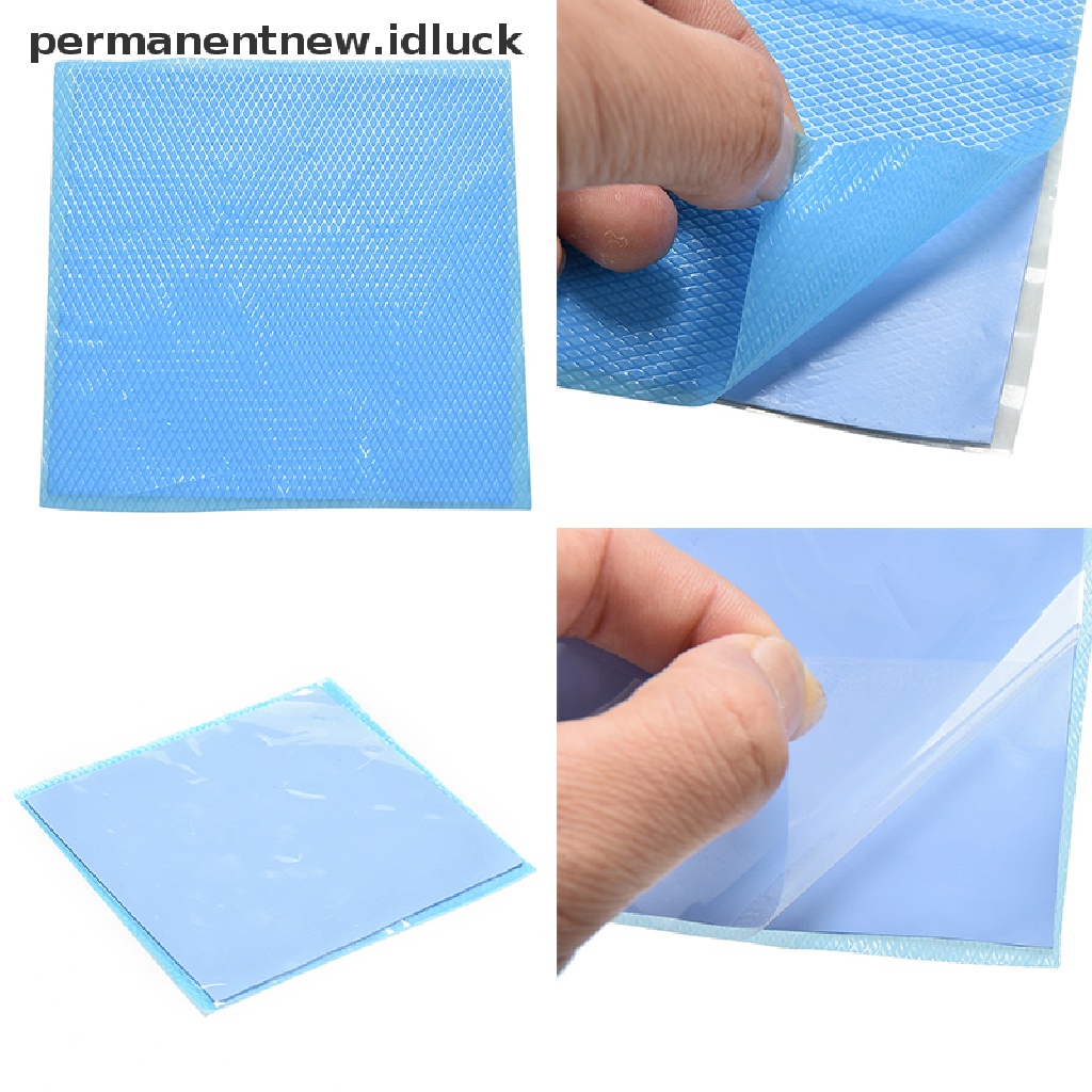 Pad Silikon Konduktif Termal Pendingin Ukuran 100mm X 100mm X 1mm Warna Biru