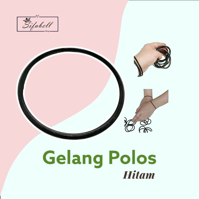 Gelang Karet Polos Hitam Gelang Pria Wanita Unisex Aksesoris Gelang Tali