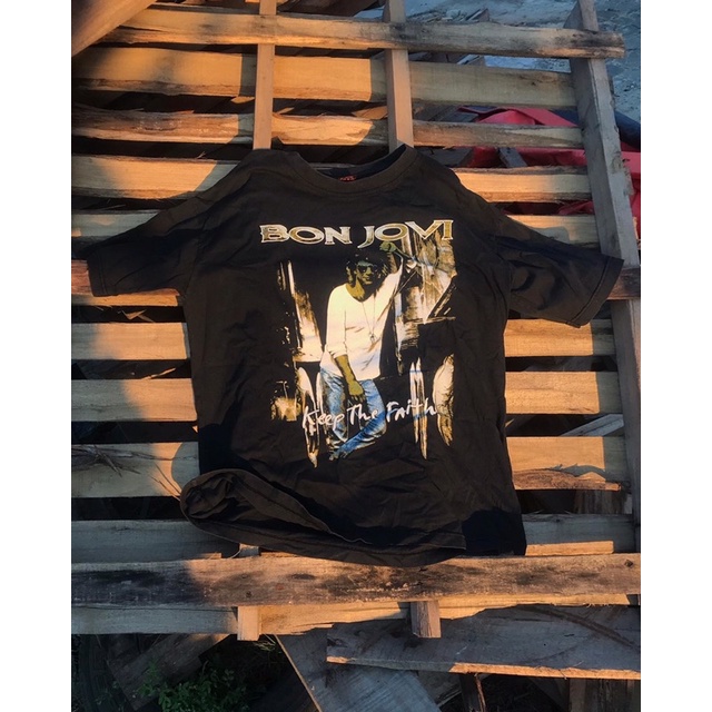 TSHIRT KAOS BAND BONJOVI BOOTLEG ORIGINAL VINTAGE SECOND BRANDED