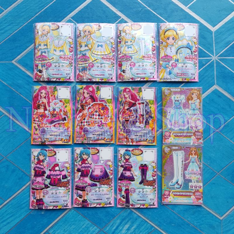 Aikatsu Campaign Jepang Set Kartu ( S2 V6 ) Cafe Dress Classical Ange Stage Maria Aurora Fantasy JP 