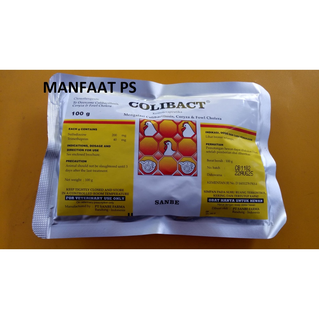 Colibact serbuk 100 gram obat untuk unggas ayam dan babi SANBE