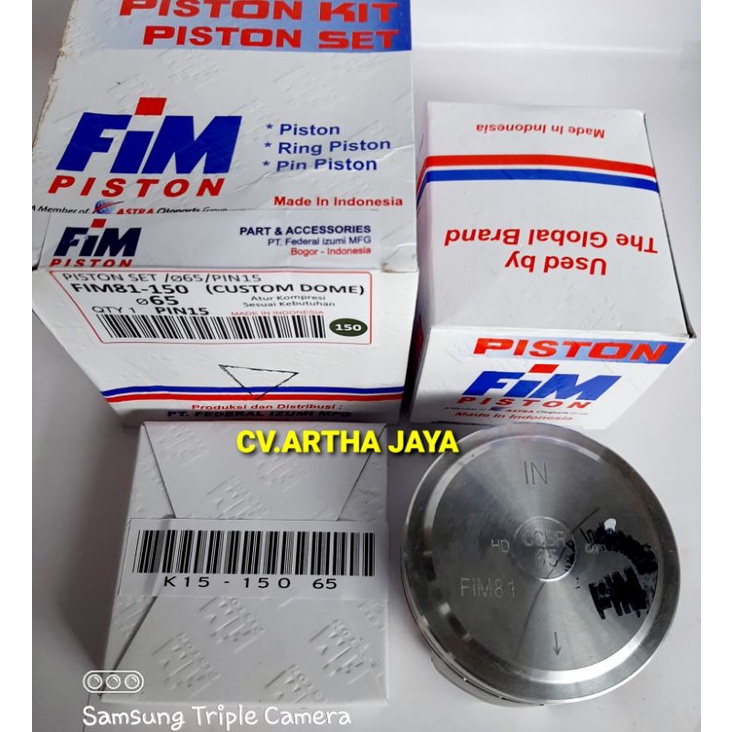 PISTON KIT FIM FIM81 CUSTOM DOME MENTAH ( 63,5 / 64 / 64,5 / 65 ) ( PEN 15 / PIN 15 )-2