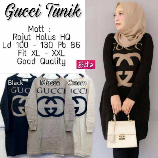 GUCCI TUNIK RAJUT/TUNIK RAJUT MURAH/TUNIK SIZE JUMBO/TUNIK MURAH RAJUT HALUS/TUNIK BIG SIZE