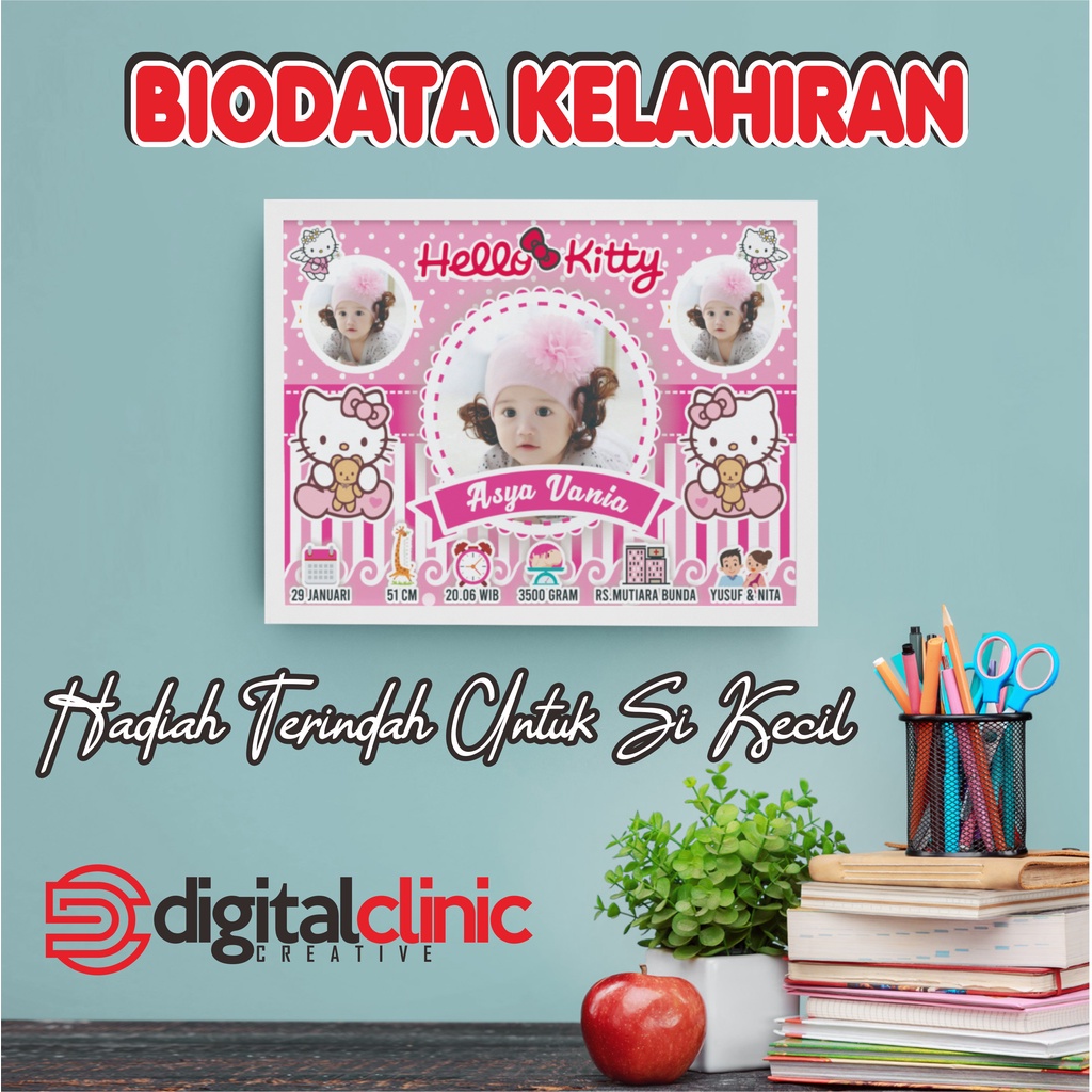 Biodata Bayi - Kado Bayi - Custom FrameBaby Bio Kado Lahir Bayi