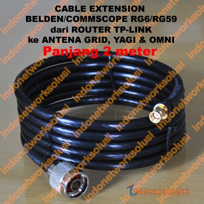 Tp-Link Router Cable Extension Kabel Ekstension Commscope Ke ANTENA GRID YAGI OMNI (2m)