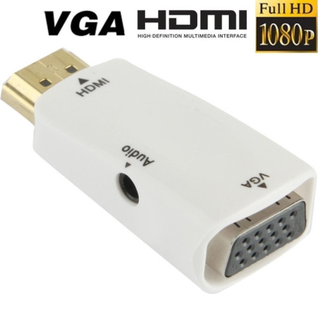 Bayar Ditempat Taffware Adapter HDMI ke VGA &amp; AUX 1080P - S-PC-0389