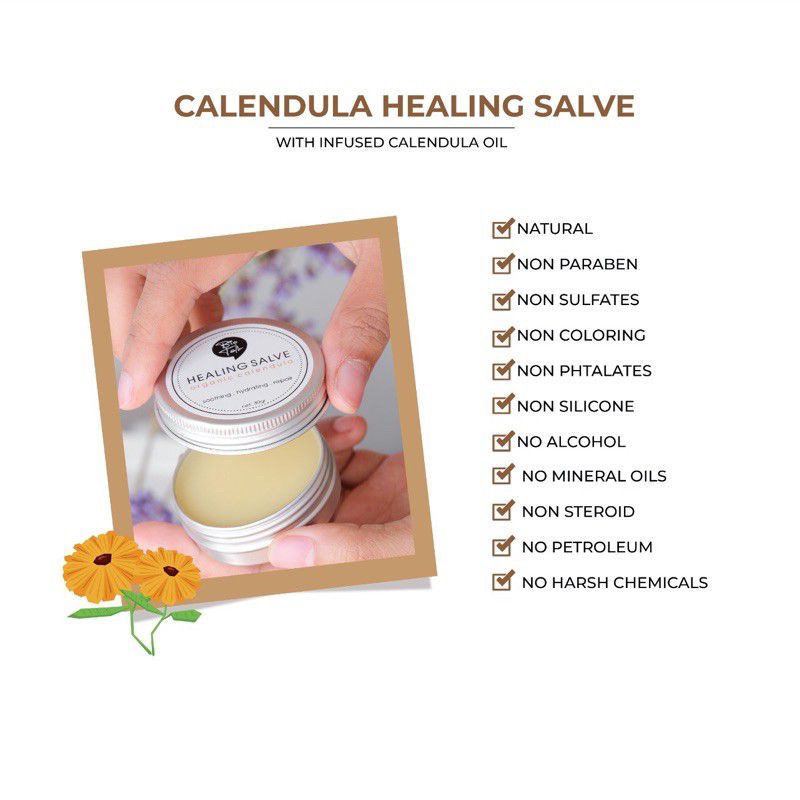 Bio talk BPOM Calendula Healing Salve for eczema and dry skin | No Steroid salep eksim