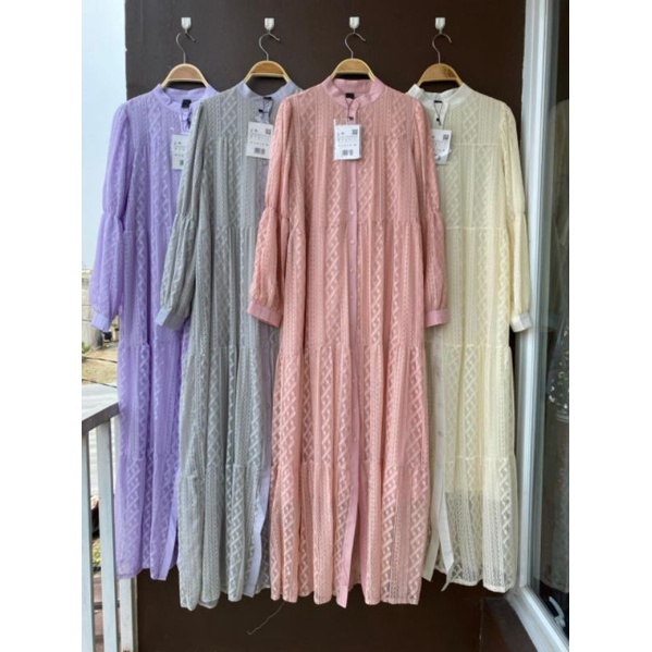 Delia brukat dress gamis import premium lfy, delia maxi, gamis mewah, dress busui friendly