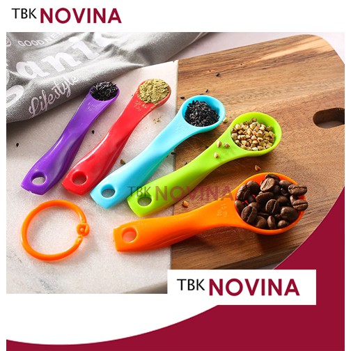 SENDOK TAKAR Set 5 in1 Warna - Measuring Spoon Sendok Ukur Bumbu Tepung Air