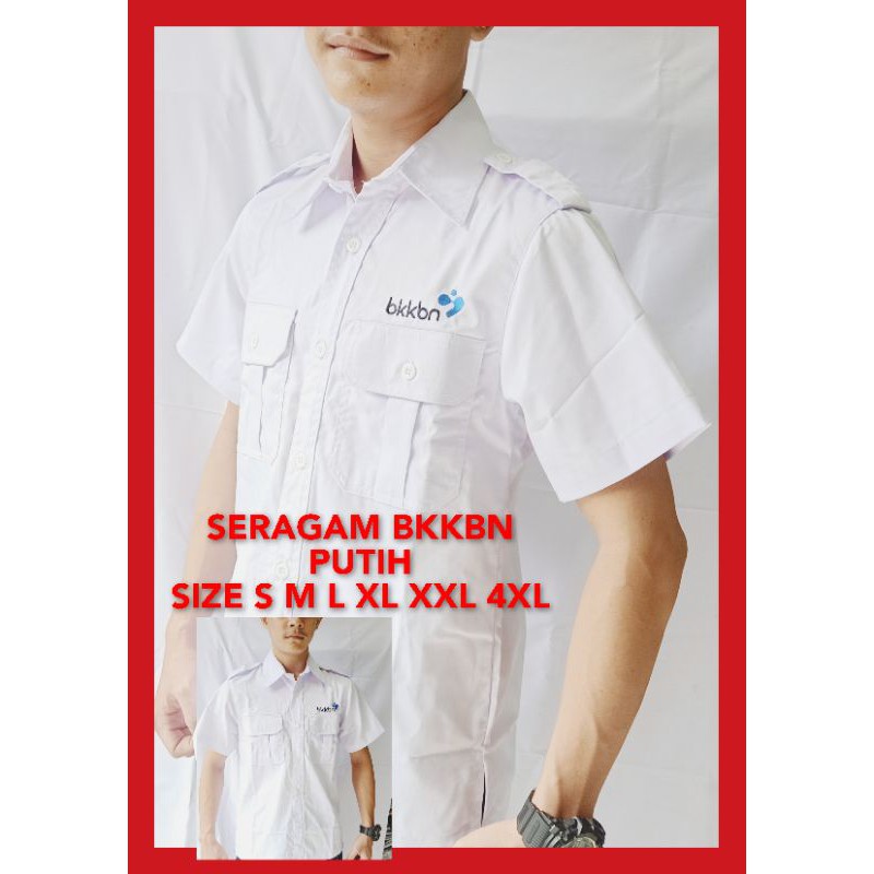 PDL putih Tangan pendek baju kerja BKKBN seragam kantor PNS