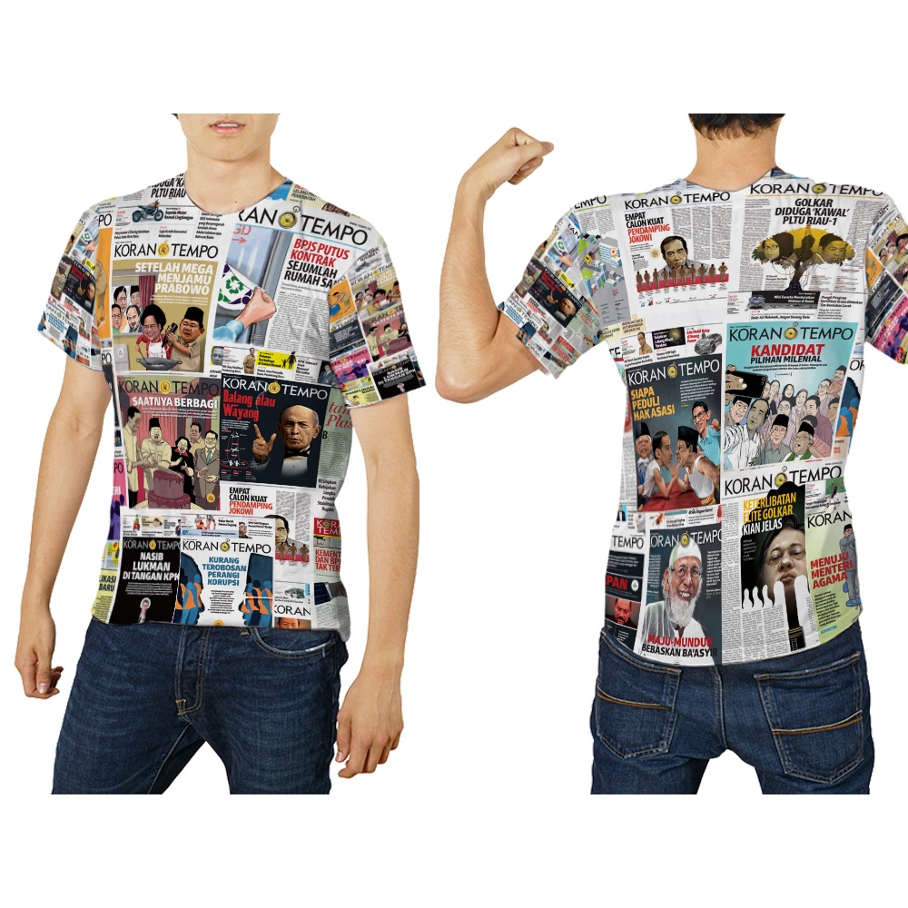 KORAN TEMPO Kaos Baju Tshirt Koran Tempo Fullprint