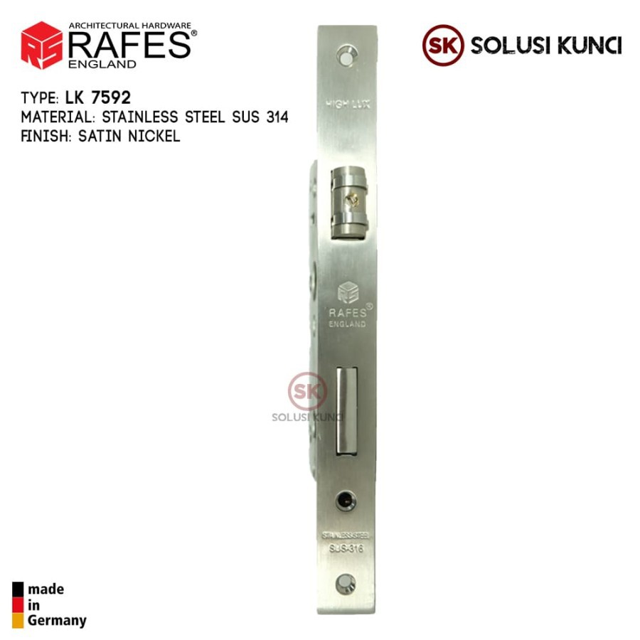 Mortice Lock Roller / Body Kunci Pelor RAFES ENGLAND SUS 316 (LK 7592)