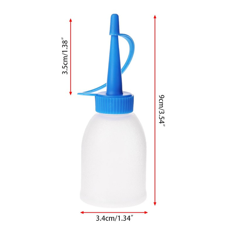 CRE  30ml Industrial Glue Gel Oil Ketchup Plastic Squeeze Bottle Jet Dispenser w/ Cap