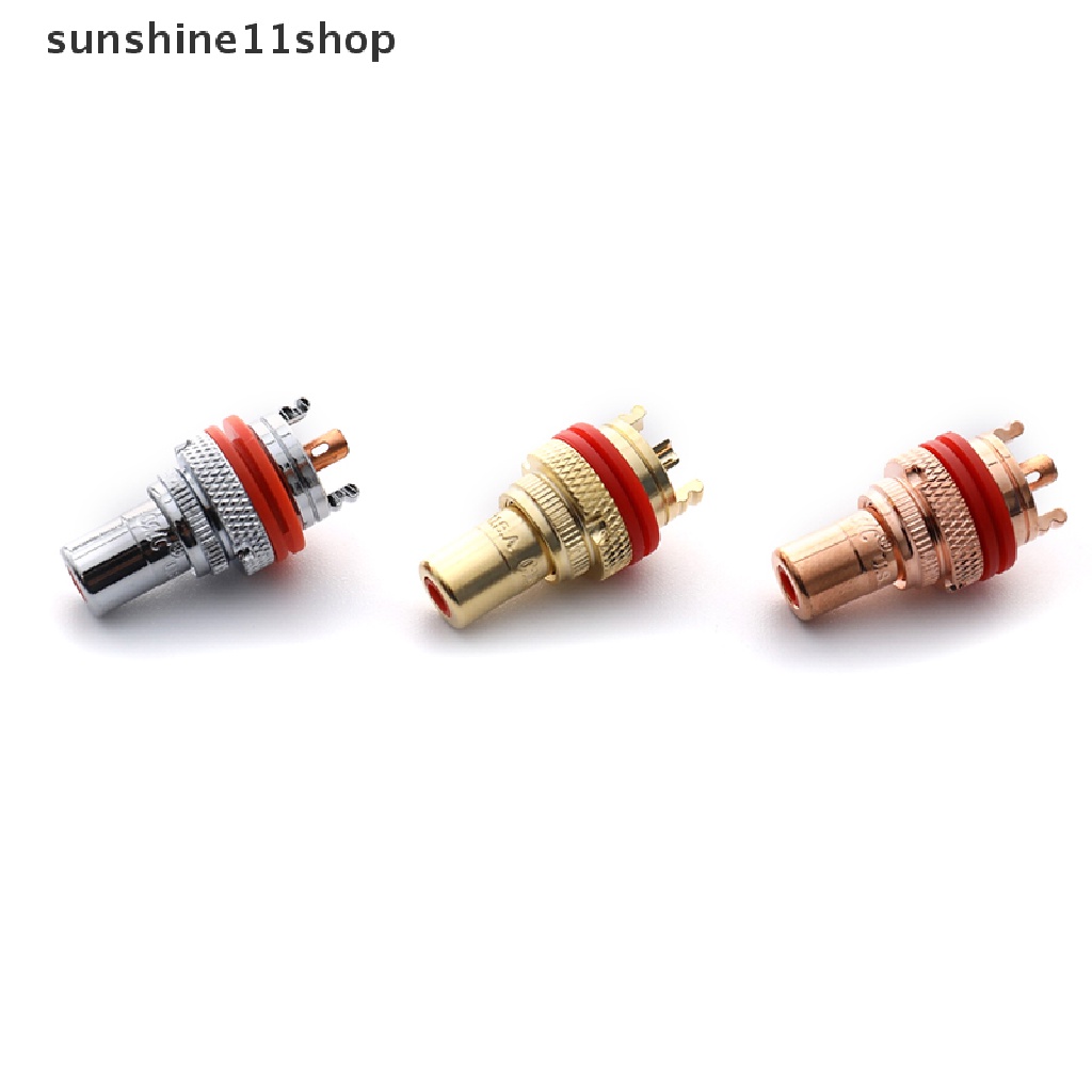 (SHO) 2pcs / 1 Pasang Konektor Audio Video AV CMC RCA Female Bahan Tembaga