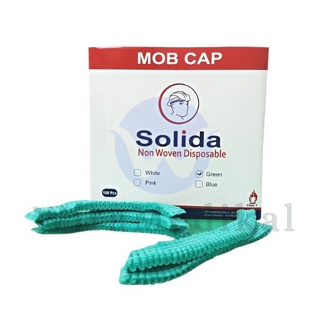 Topi Operasi Penutup Kepala Solida Mob Cap Hairnet Disposable Nurse Cap