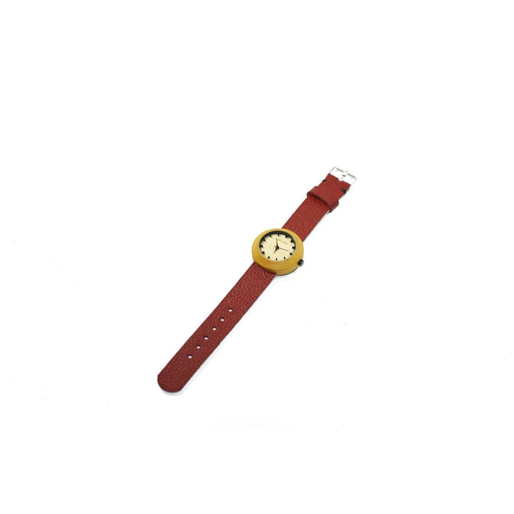 KARAFURU jam tangan kayu nangka bazel series pria / wanita / unisex strap kulit sapi