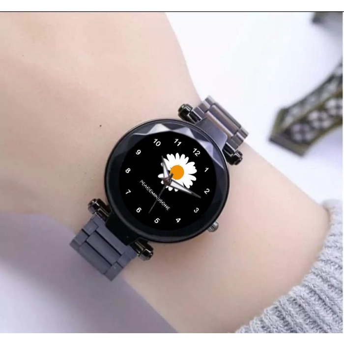 Jam Wanita JAM TANGAN WANITA BUNGA DAISY PEACEMINUSONE RANTAI FASHION TERBARU Koleksi Terbaru JamTan
