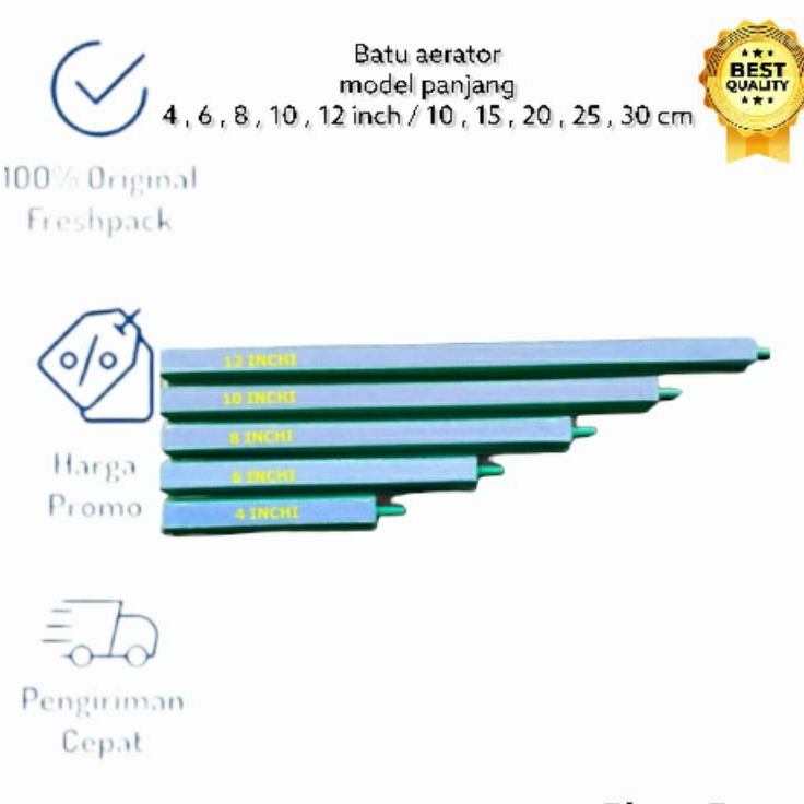 Batu Aerator Panjang Air Stone TY 10cm / 15cm / 20cm / 25cm