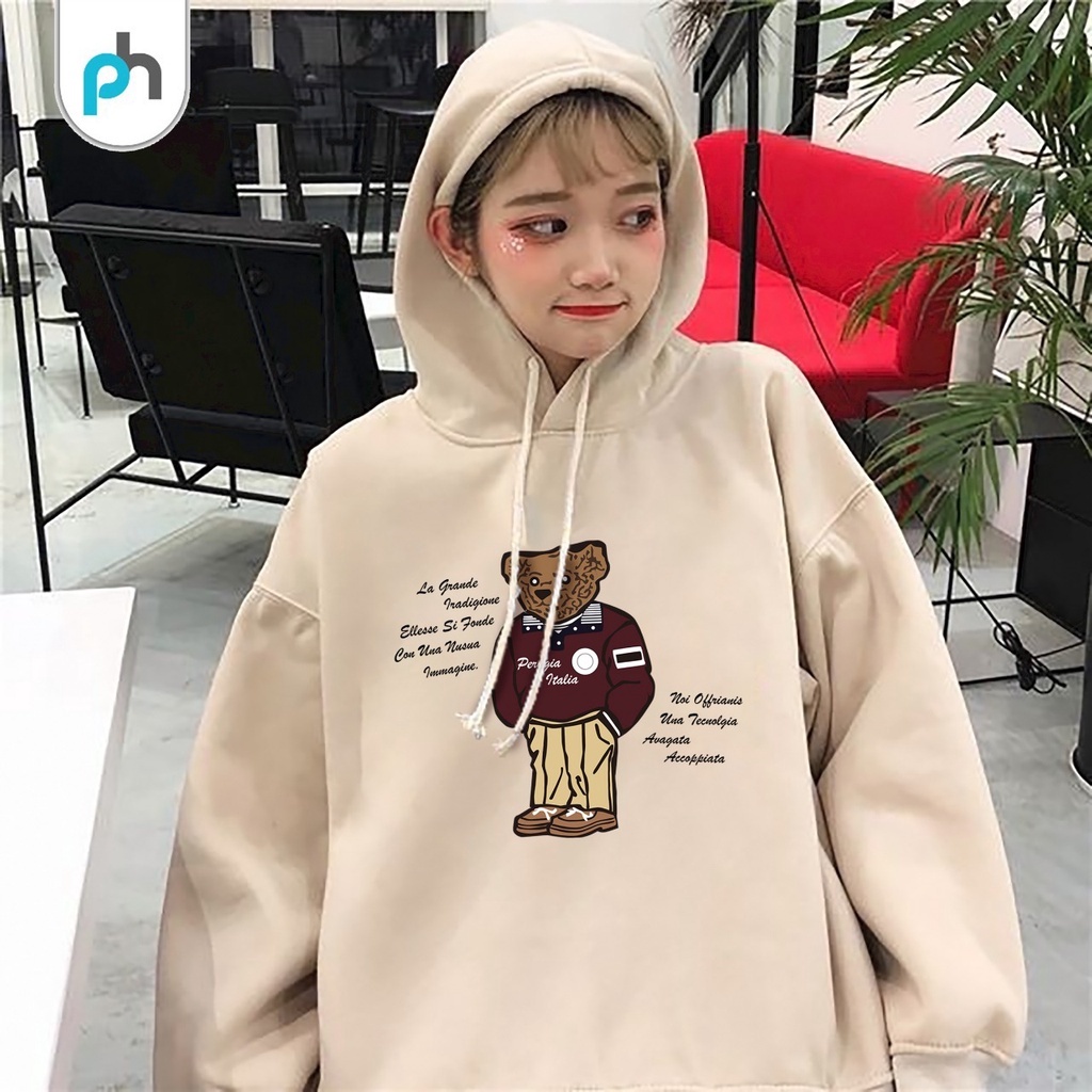 PABRIKHOODIE - HOODIE JUMPER BEAR PERUGIA (SABLON) M -XXL {PRIA &amp; WANITA)