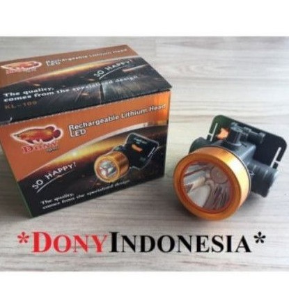 Senter Kepala Dony KL-109 Super Terang Led Kuning Recahargeable KL 109