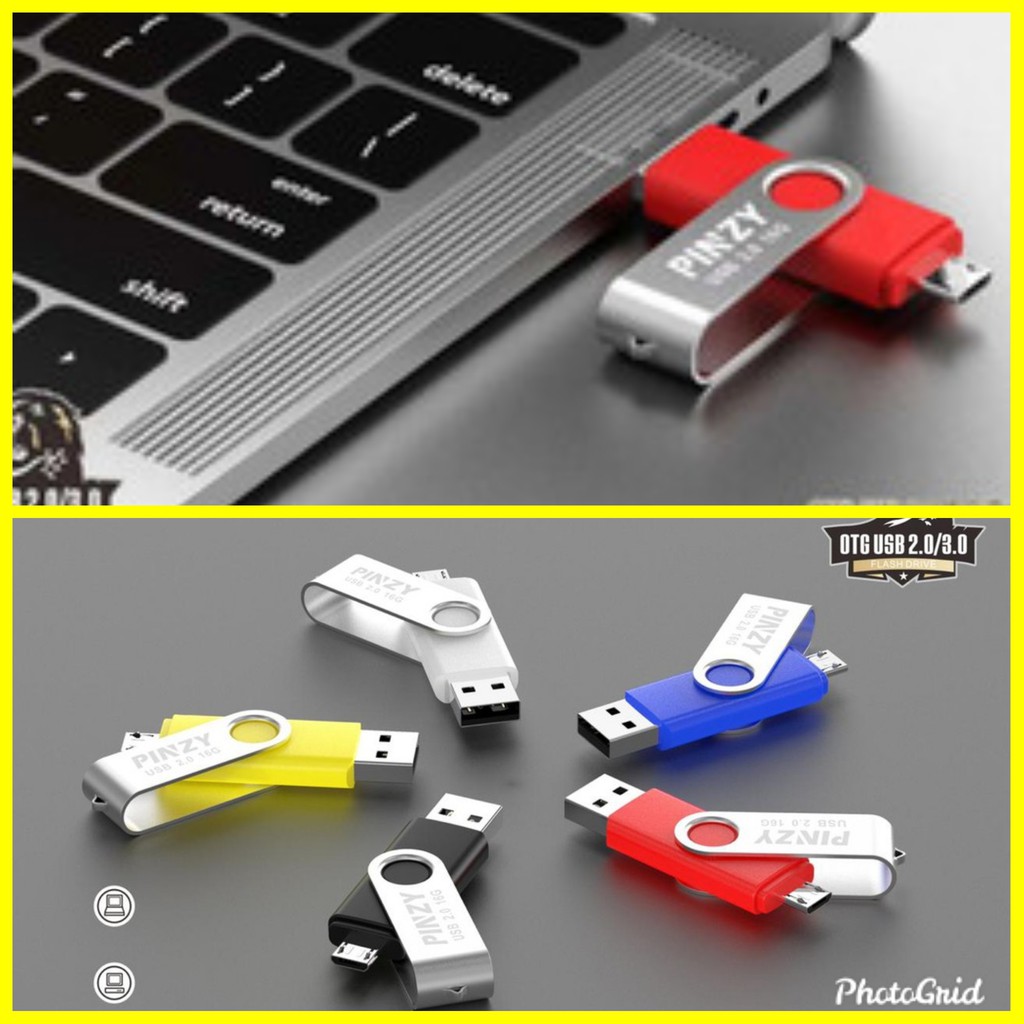 FLASHDISK OTG 16GB MERK PINZY ORIGINAL GARANSI LIFE TIME