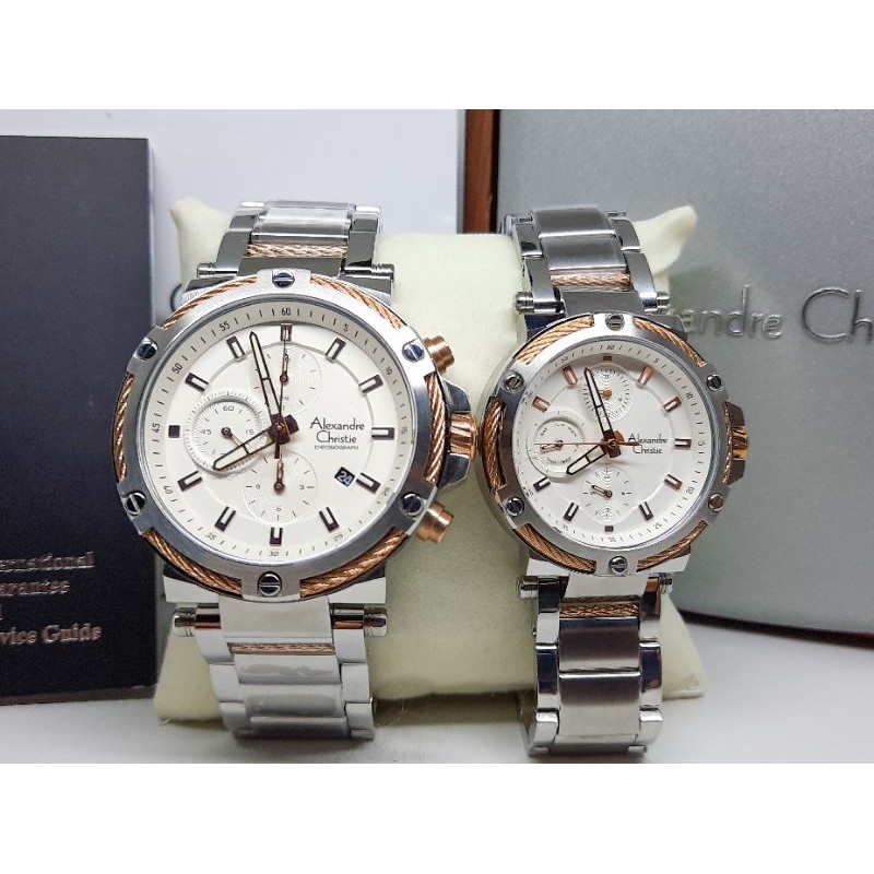 jam tangan Alexandre christie ac 6561 rantai couple