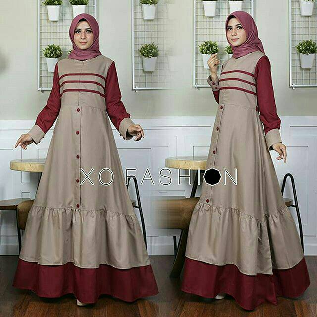 Rampel Dress-DRESS MUSLIM - fashion wanita - baju wanita - baju gamis - dress - gamis - gamis wanita