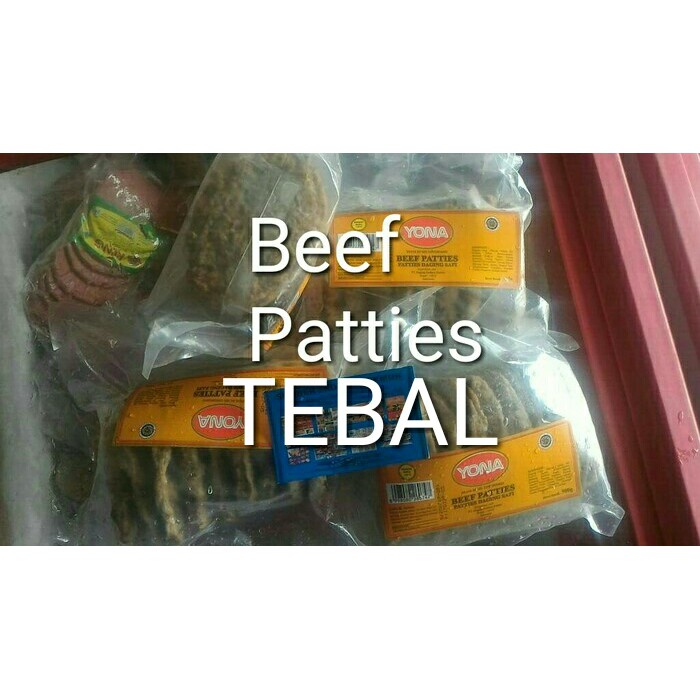 

daging tebal burger beef patties 500 gr yona