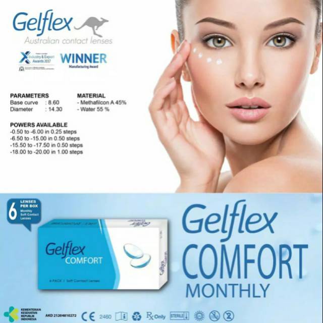 Softlens Bening Clear GELFLEX COMFORT 14.3 MM MINUS -0.50 S.D -20.00