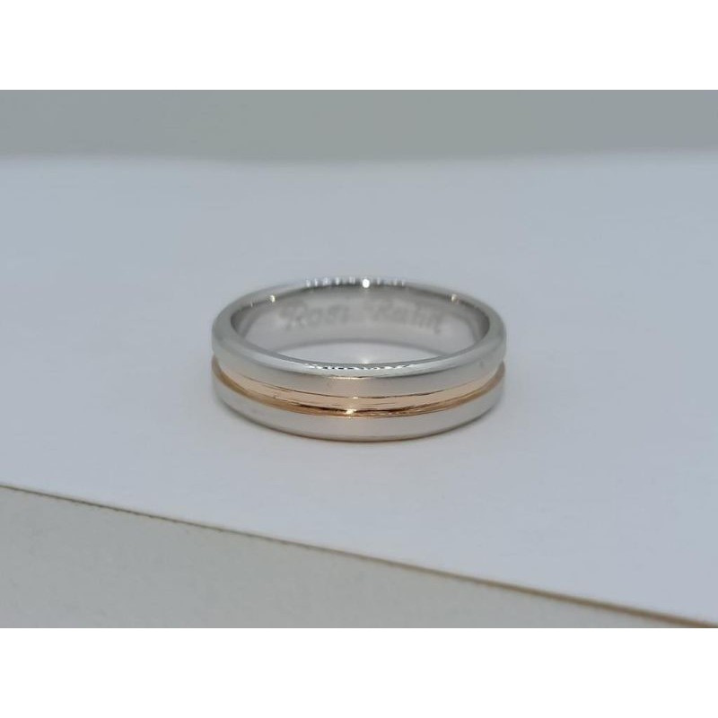 Cincin kawin cincin nikah tunangan pria platinum palladium perak putih rosegold