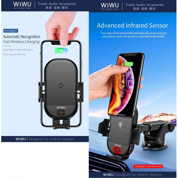 WIWU LIBERATOR II CH-302 - Wireless Charging 10W Fast Charge Car Mount