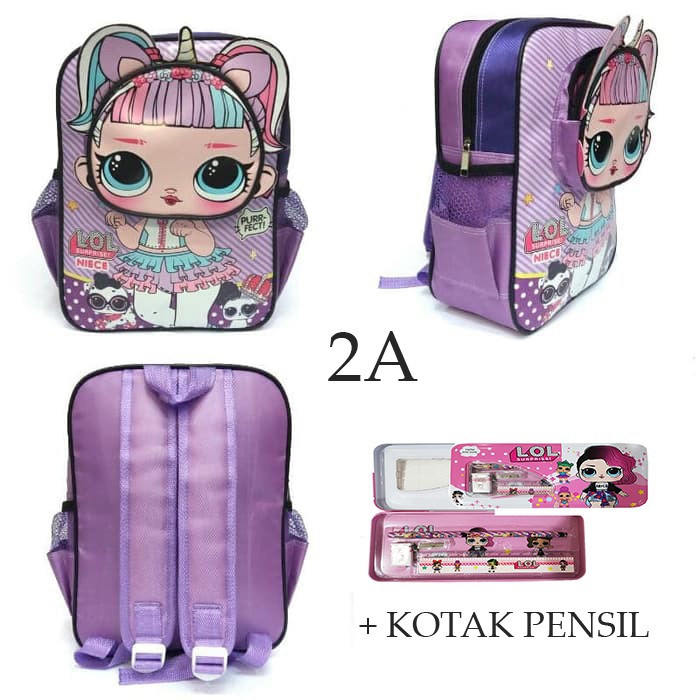 PROMO TAS Ransel Anak TK Atau Play Group / Paud Bahan Tahan Air Gambar Anak Cewek Lengkap