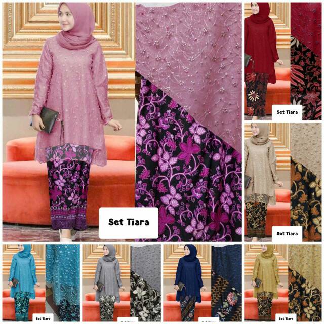 SET TIARA WUTIARAS 8 WARNA KEBAYA RUBY TILE BORDIR