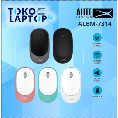 Altec Lansing ALBM7314 / ALBM-7314 Wireless Silent Click Mouse
