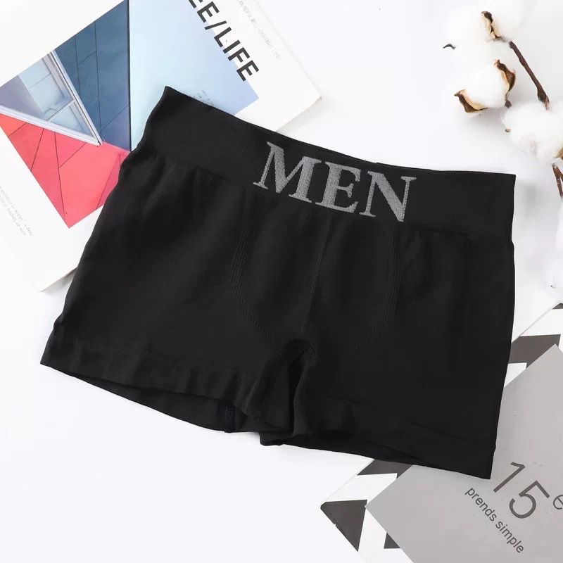 [ LINGERIE MASTER ] - (C-14) Boxer Seamless Celana dalam Pria Pakaian dalam yang nyaman bernapas Impor high quality-C-14 Hitam