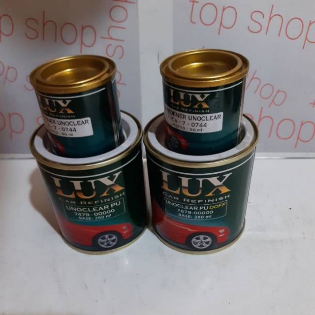 CAT VERNISH LUX CAR REFINISH UNOCLEAR PU GLOSS &amp; DOFF +HARDENER -PENTAPRIMA ISI 200ML