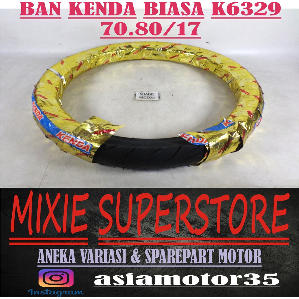 Ban Motor Merk Kenda BiasaTipe K6329 Ukuran 70/80 Ring 17 Ban Motor Tubetype