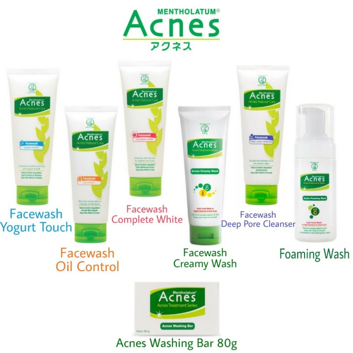 ACNES Washing Bar / Creamy Wash/ Complete White/ Oil Control/ Yogurt Touch/ Deep Pore/ Kapas Wajah/ Foaming Wash ukuran 50mL / 100mL