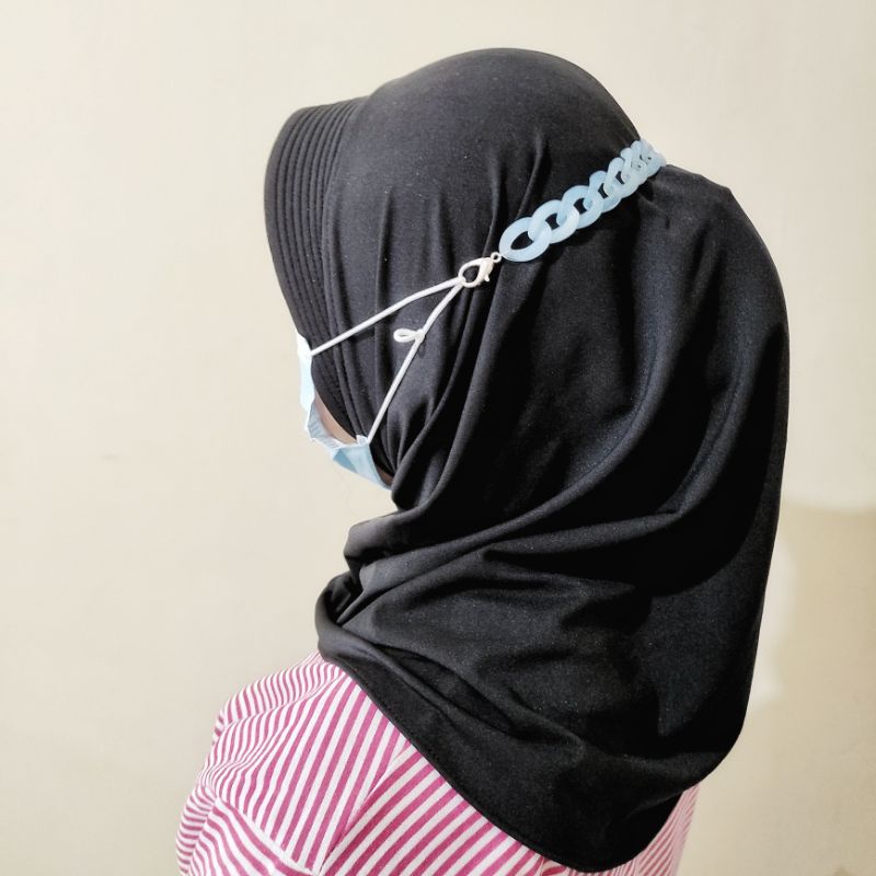 Konektor Masker Hijab Mask Connector Acrilic Chain Transparan Bening Rantai Akrilik