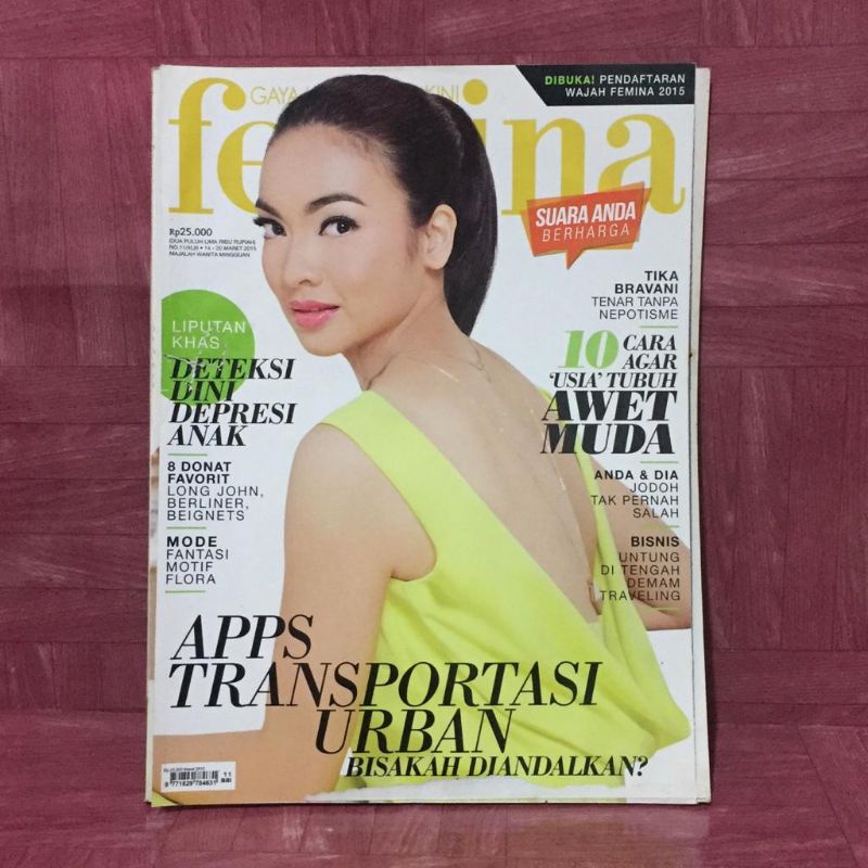 Majalah Femina No. 11/XLIII, Tahun 2015, Cover: Tika Bravani