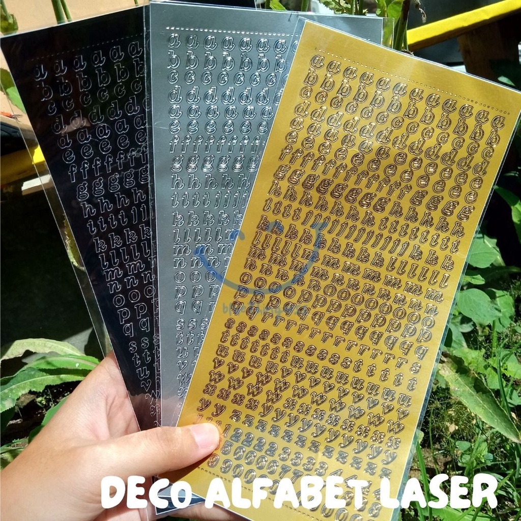 

1pc stiker deco alfabet laser photocard bujo aesthetic