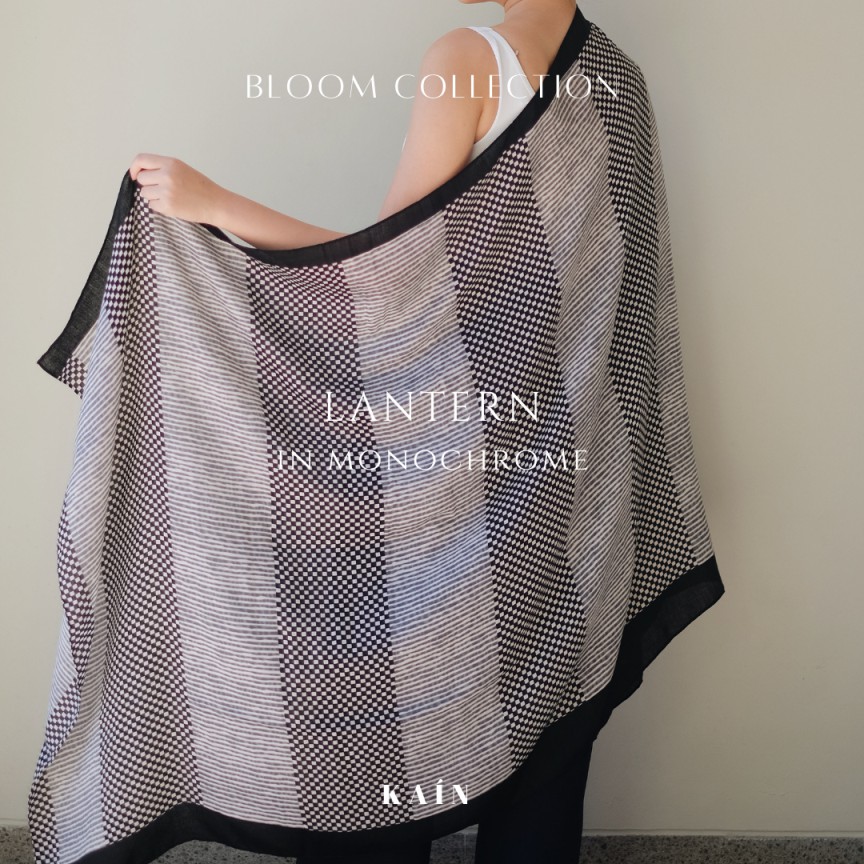 Lantern Shawl in Monochrome– Bloom Collection