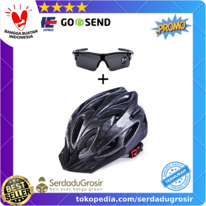 Promo PROMO Helm Sepeda MTB Gunung Balap Gowes BONUS Kacamata Sepeda Keren terbaik