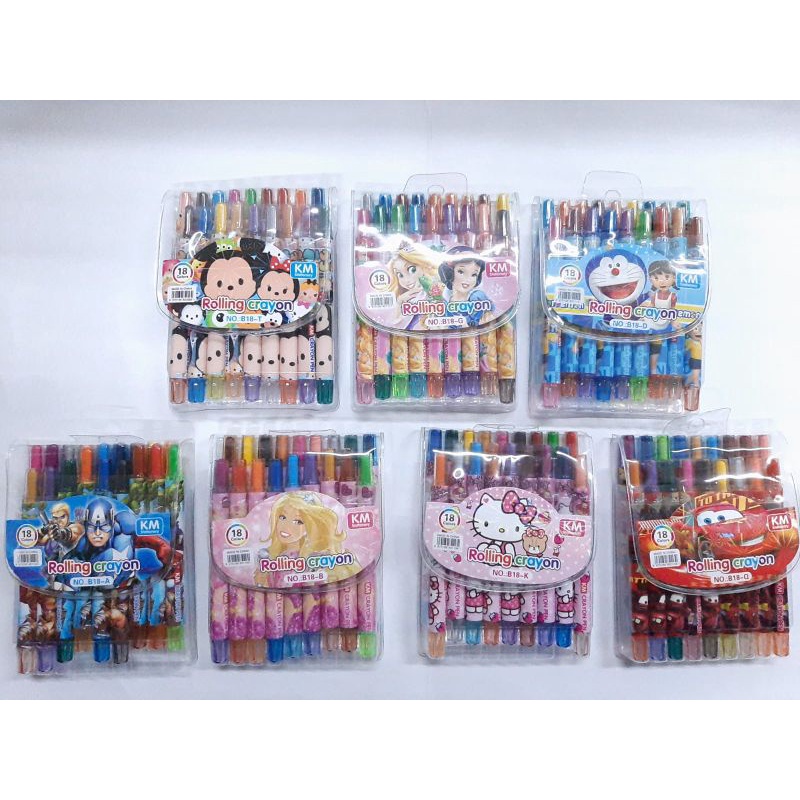 

crayon putar pendek 18 warna/karakter