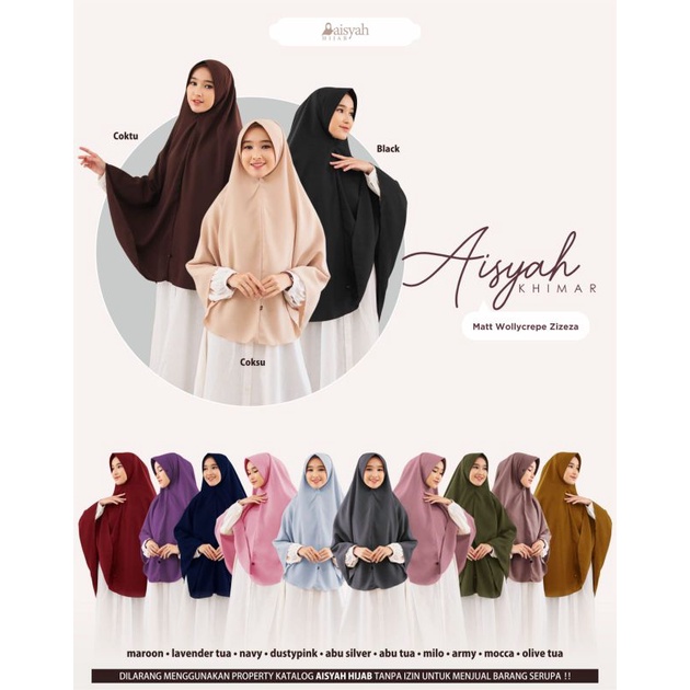 Khimar Aisyah ped antem | bahan wollycrepe size XL dan XXL | Khimar Syari | Khimar ped antem