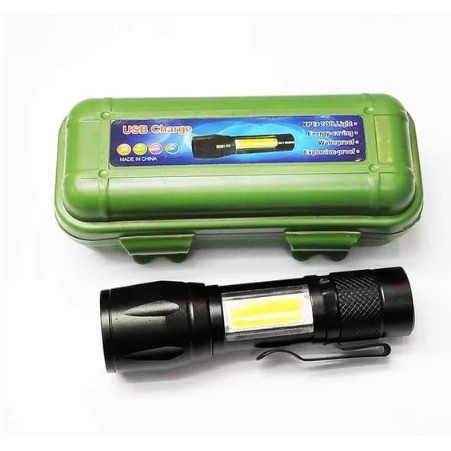 Lampu Senter mini cas LED COB XPE Zoom police swat super terang light waterproof hemat energi