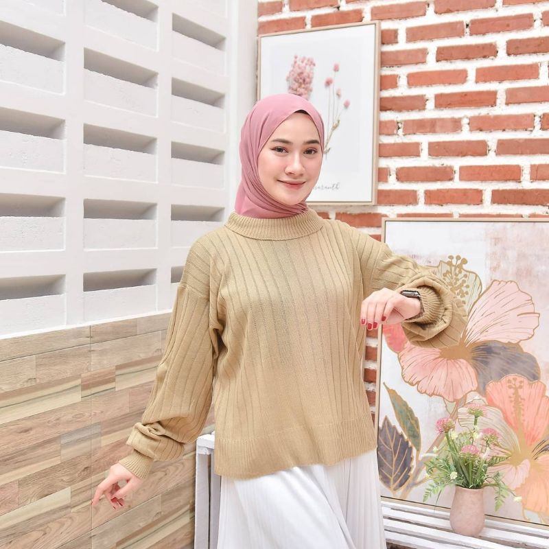 ARSYLLA PUFFY OVERSIZE SWEATER RAJUT WANITA TERMURAH KEKINIAN'