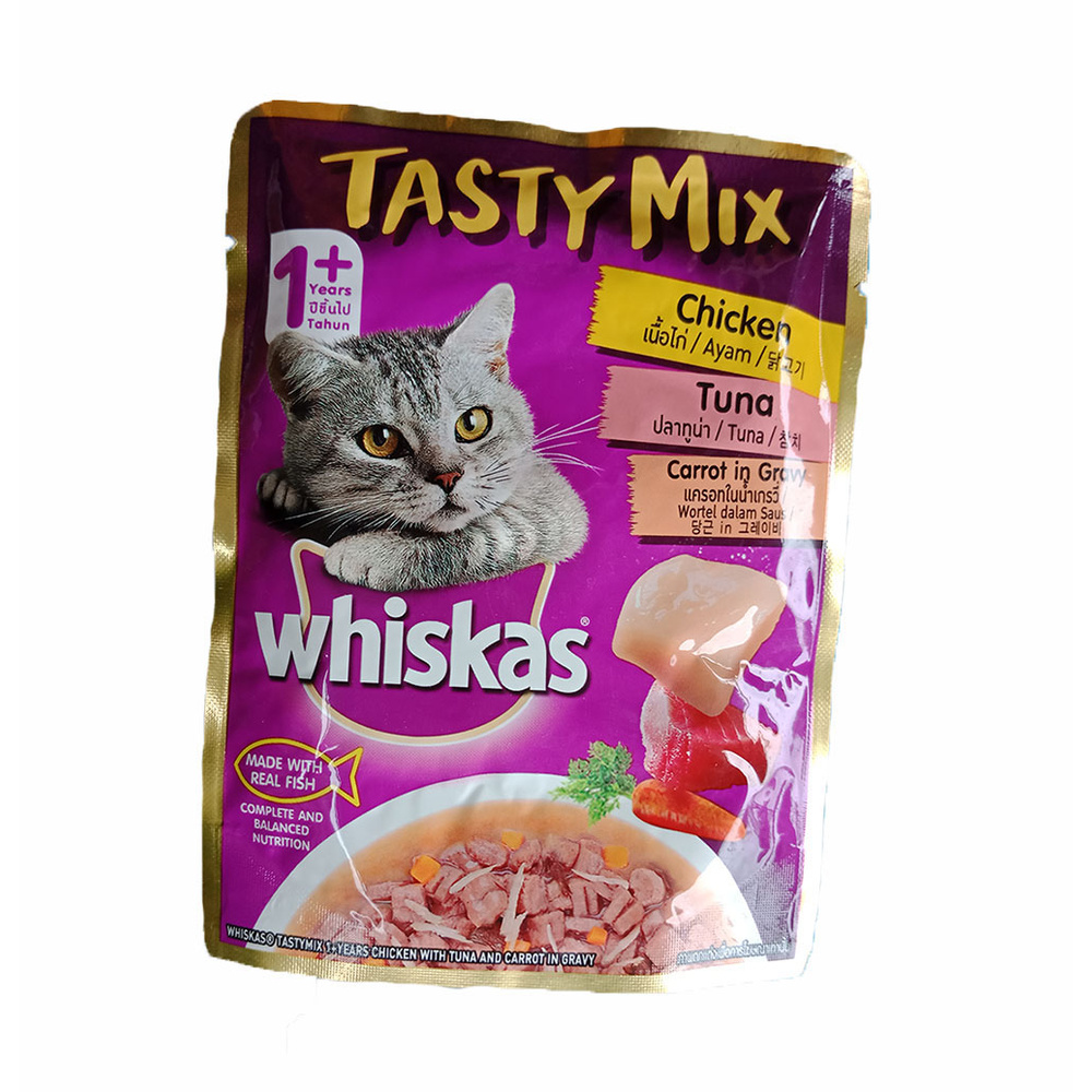 WHISKAS POUCH TASTY MIX CHICKEN TUNA 70GRAM - WHISKAS TASTY MIX - WHISKAS MURAH - WHISKAS SASET